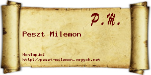 Peszt Milemon névjegykártya